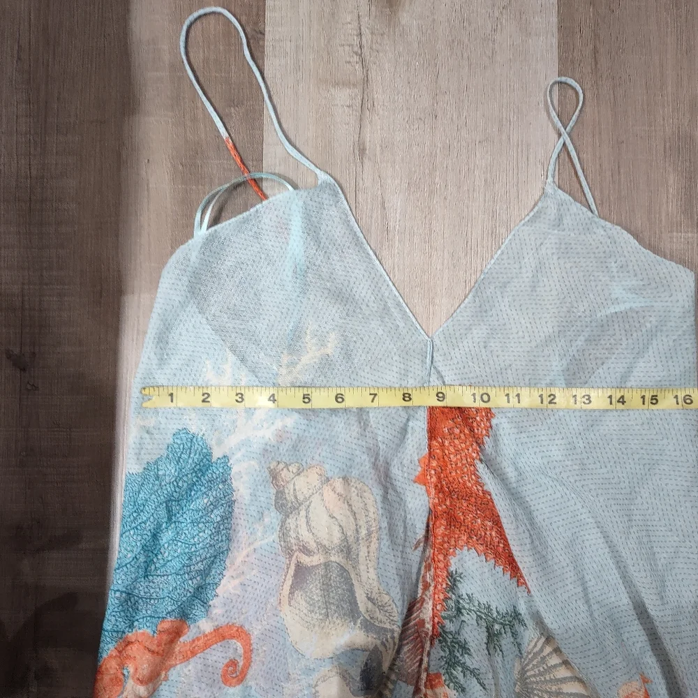 Aratta Cami Dress With Tassel Trim In Ocean View Print - Picture 8 of 11